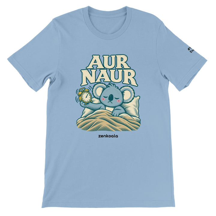 Aur Naur feel-good tee in light blue, Zen Koala Australia