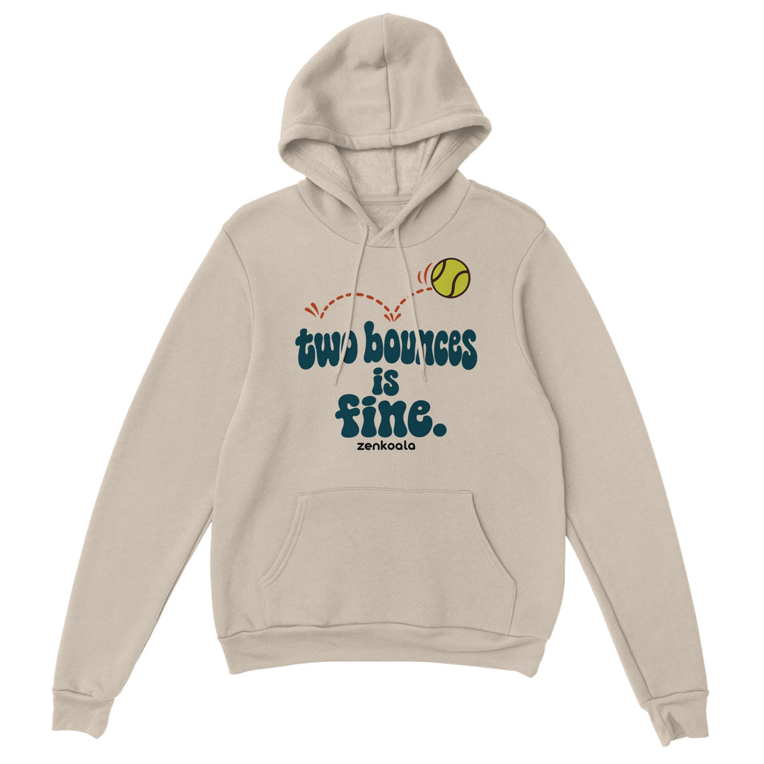 Two Bounces Is Fine feel-good hoodie in sand, Zen Koala Australia