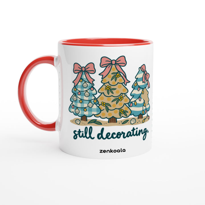 Still Decorating feel-good mug: three Christmas trees, Zen Koala Australia