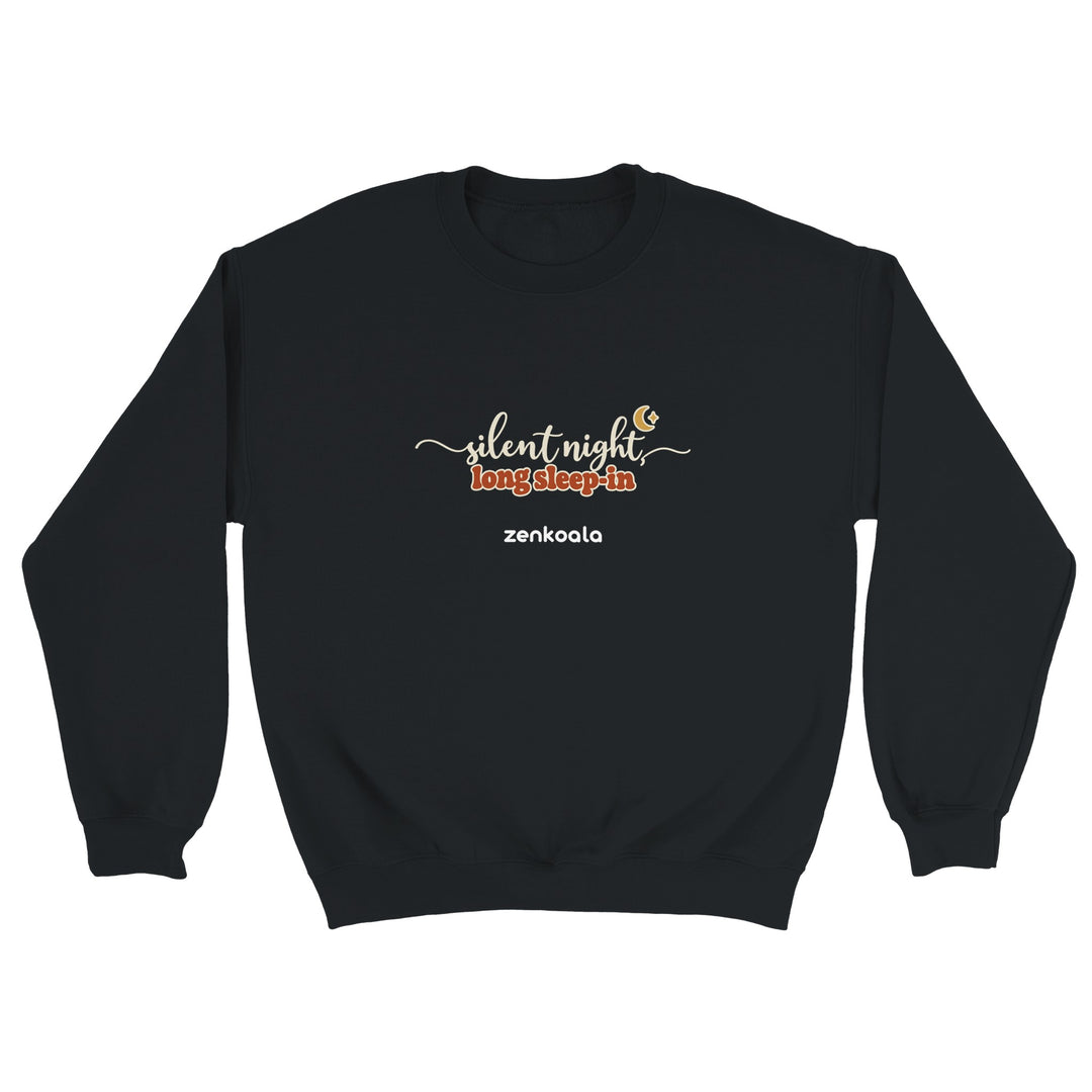 Silent Night Long Sleep-In feel-good sweatshirt in black, Zen Koala Australia