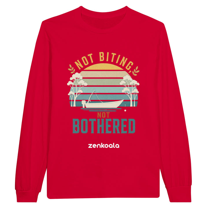 Not Biting Not Bothered long sleeve tee in red — Zen Koala Australia
