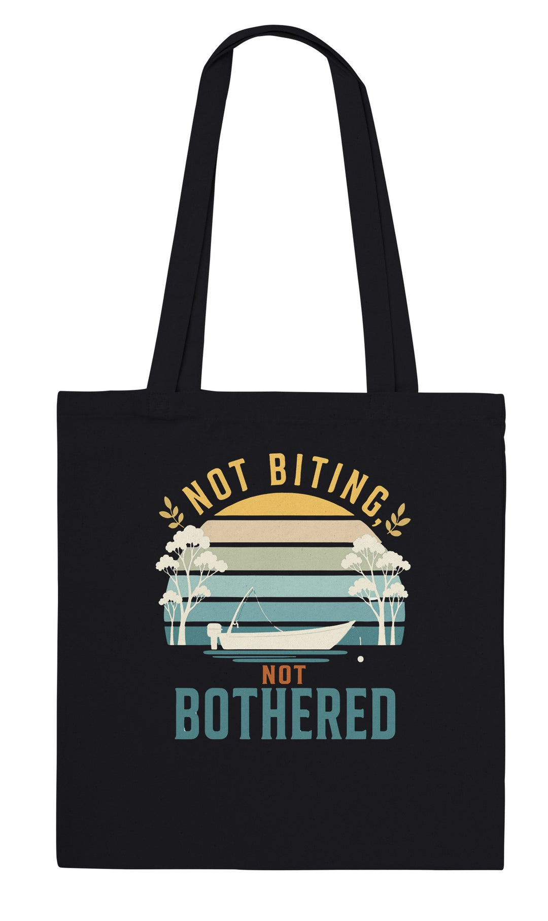 Not Biting Not Bothered feel-good tote bag in black, Zen Koala Australia