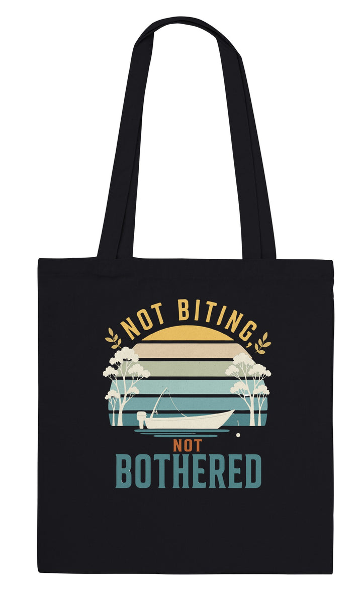 Not Biting Not Bothered feel-good tote bag in black, Zen Koala Australia