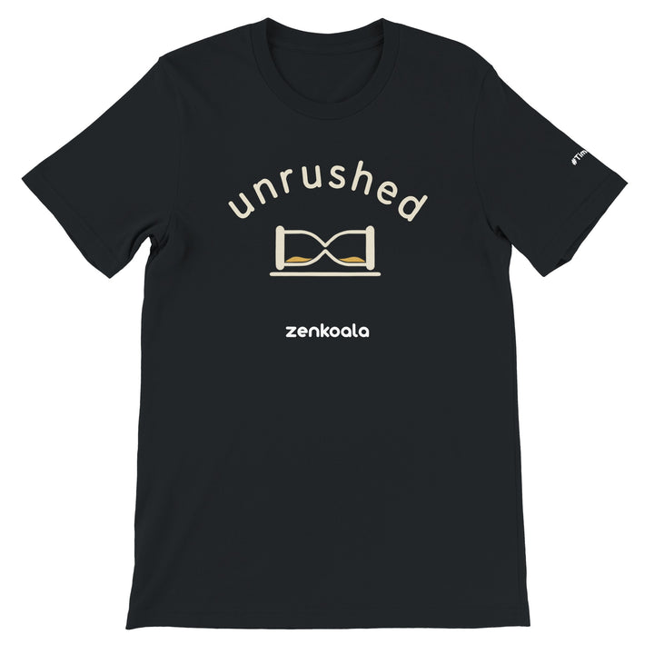 Unrushed feel-good tee in black — Zen Koala Australia