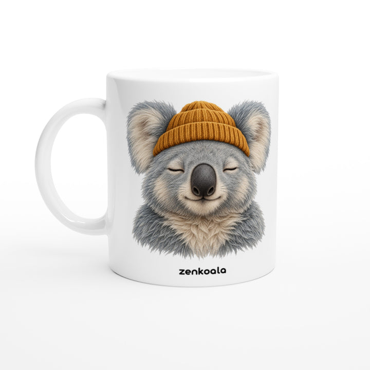 Koala Beanie mug in all white, Zen Koala Australia
