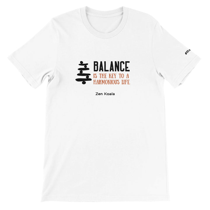 Balance feel-good t-shirt in white — Zen Koala Australia