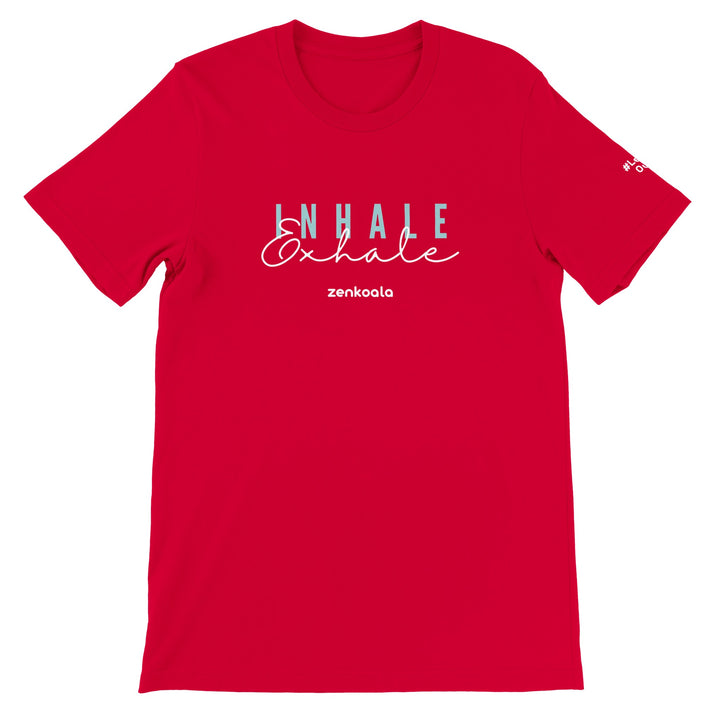 Exhale feel-good tee in red, Zen Koala Australia