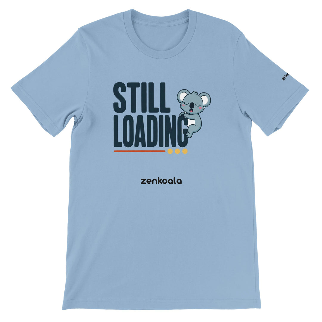 Still Loading Koala feel-good tee in light blue — Zen Koala Australia