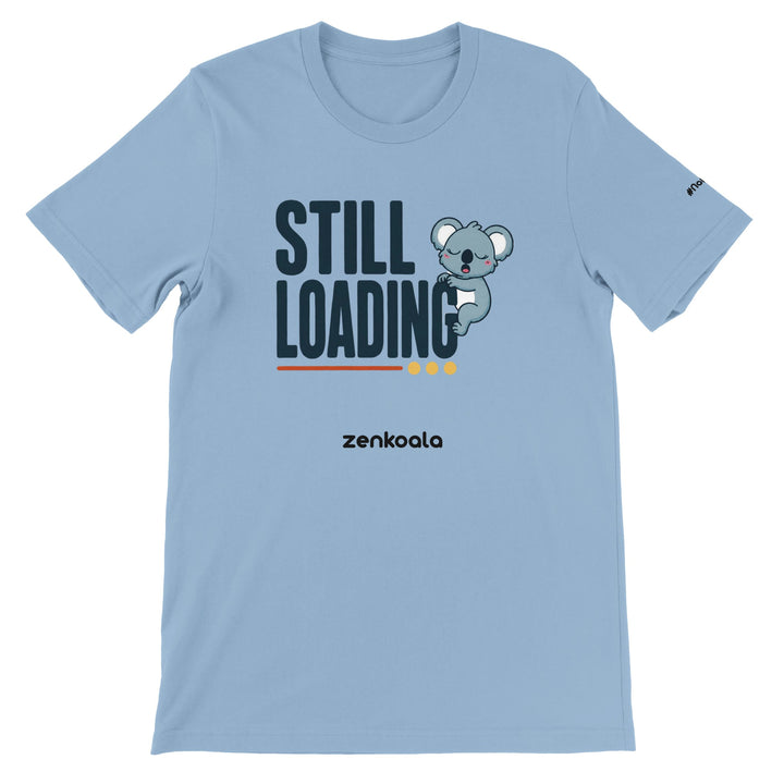 Still Loading Koala feel-good tee in light blue — Zen Koala Australia