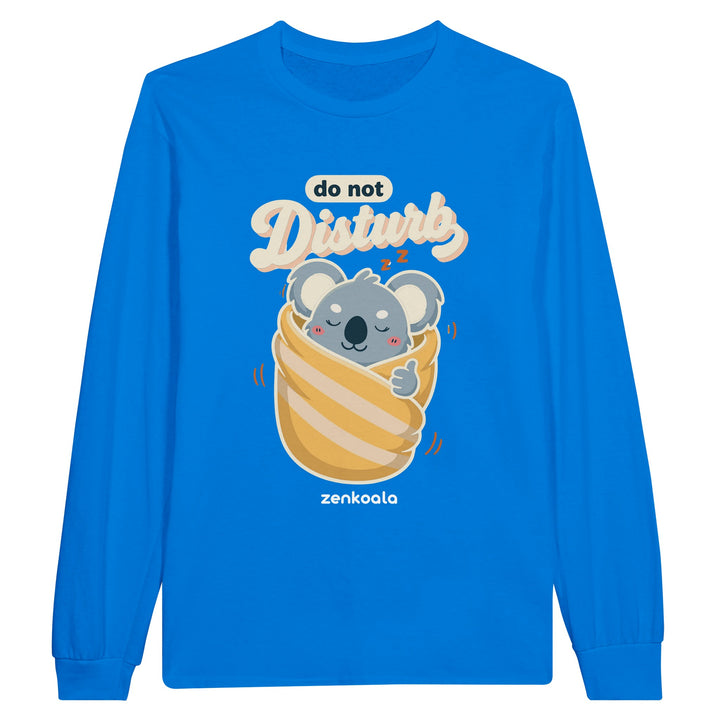 Do Not Disturb Koala feel-good long sleeve tee in royal, Zen Koala Australia
