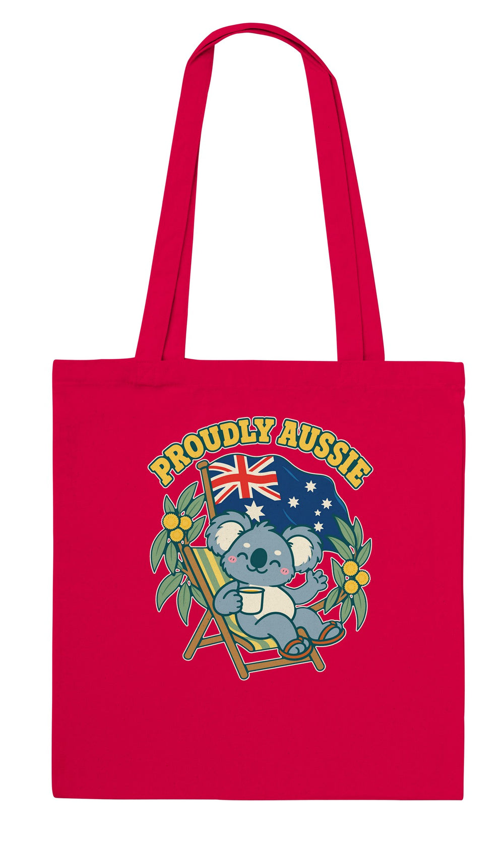 Back of the Proudly Aussie tote bag: zenkoala.com.au, Zen Koala Australia