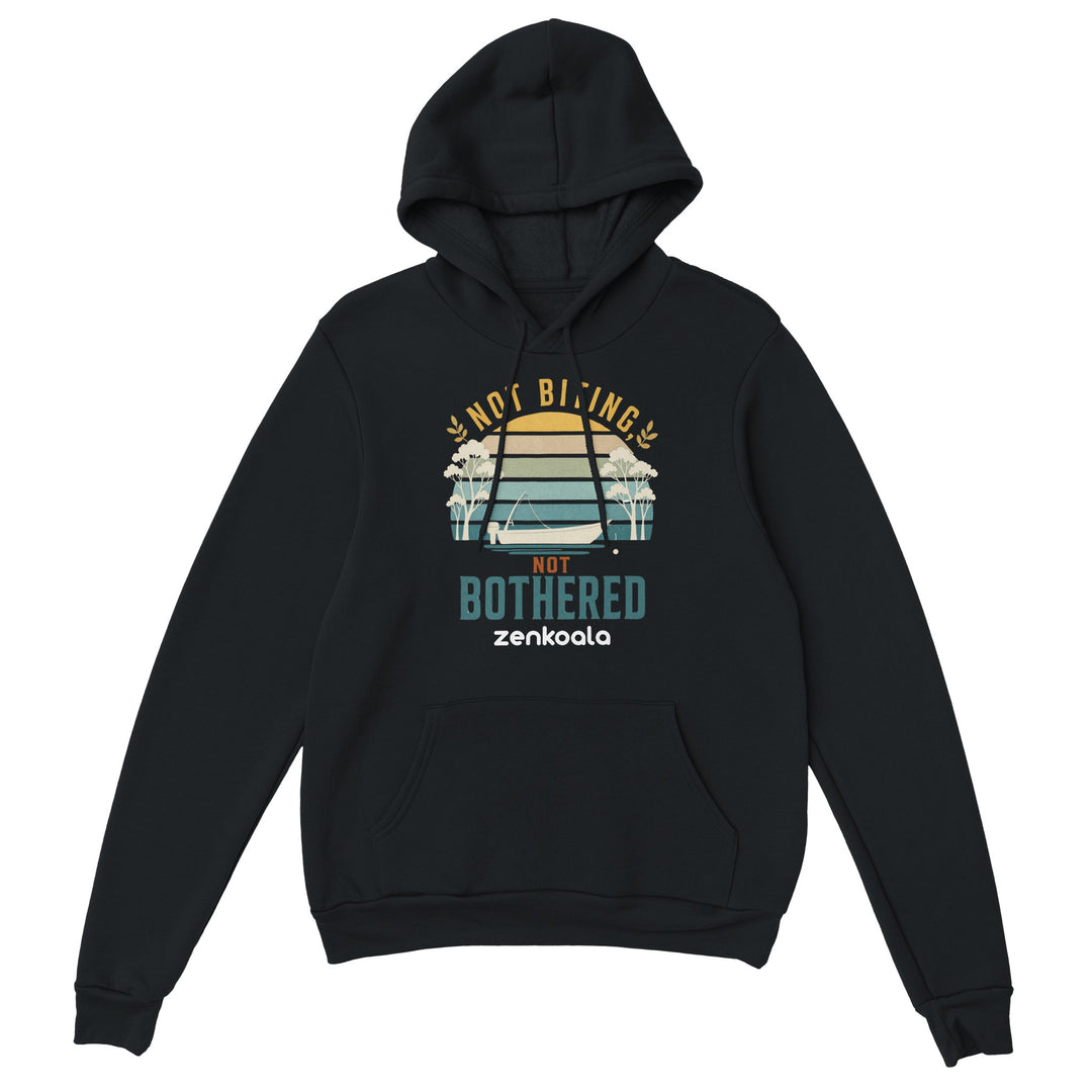 Not Biting Not Bothered feel-good hoodie in Black — Zen Koala Australia