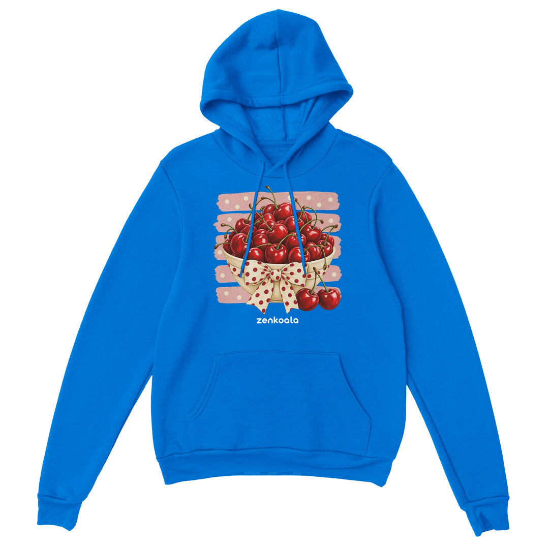 Cherries feel-good hoodie in royal, Zen Koala Australia