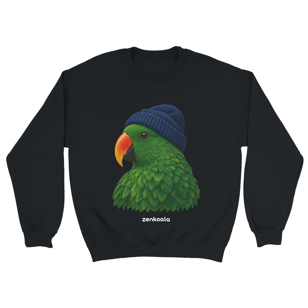 Parrot Beanie feel-good sweatshirt in black, Zen Koala Australia