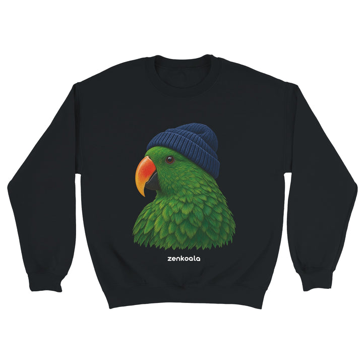Parrot Beanie feel-good sweatshirt in black, Zen Koala Australia