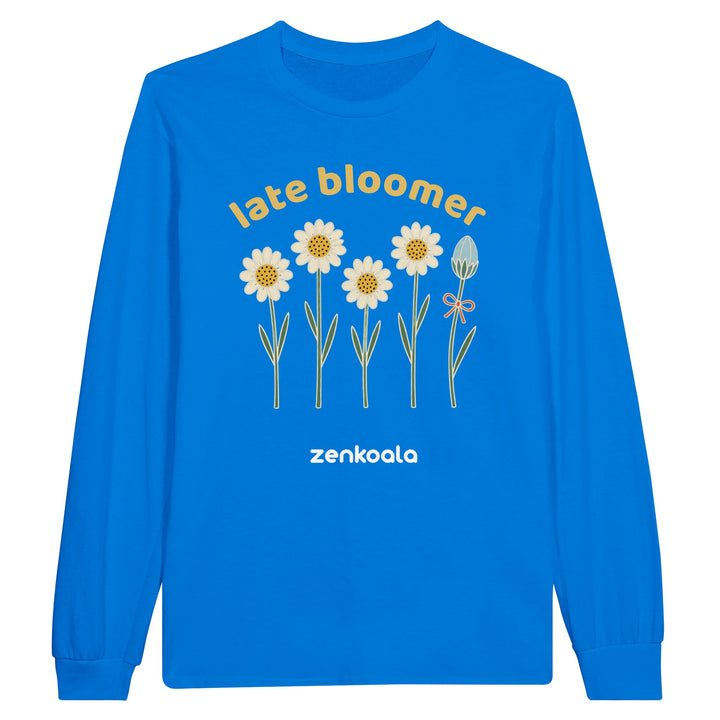 Late Bloomer long sleeve tee in royal — Zen Koala Australia