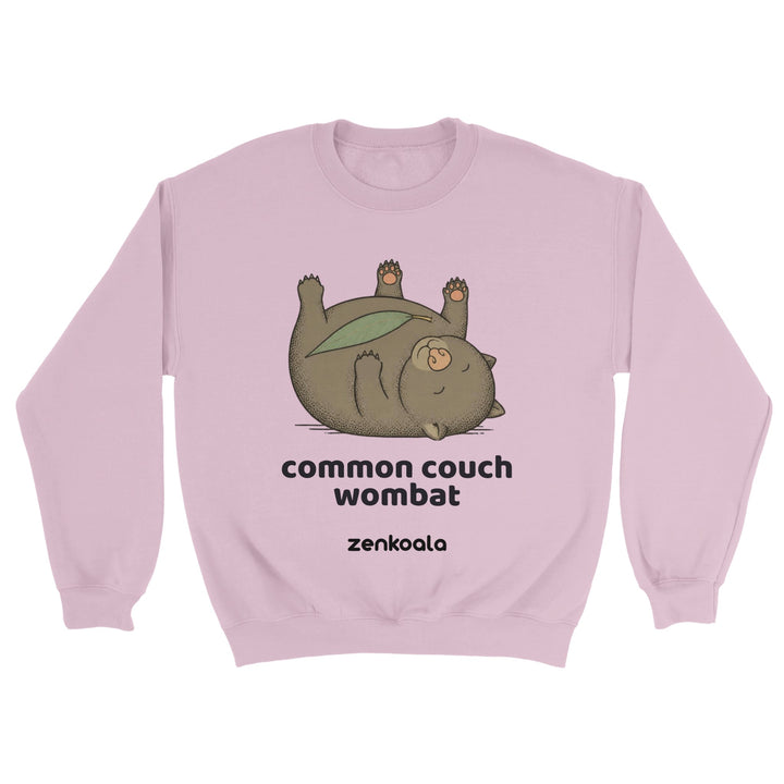 Common Couch Wombat feel-good sweatshirt in light pink — Zen Koala Australia