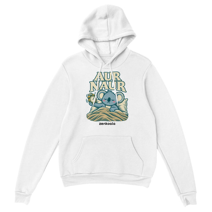 Aur Naur feel-good hoodie in white, Zen Koala Australia