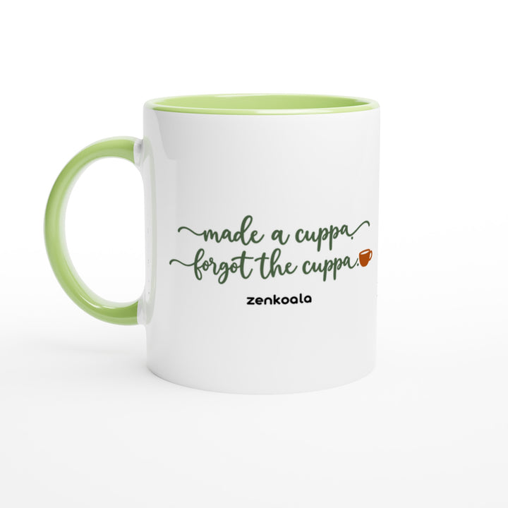 Made a Cuppa Forgot the Cuppa feel-good mug: looping script and a little forgotten cuppa, Zen Koala Australia