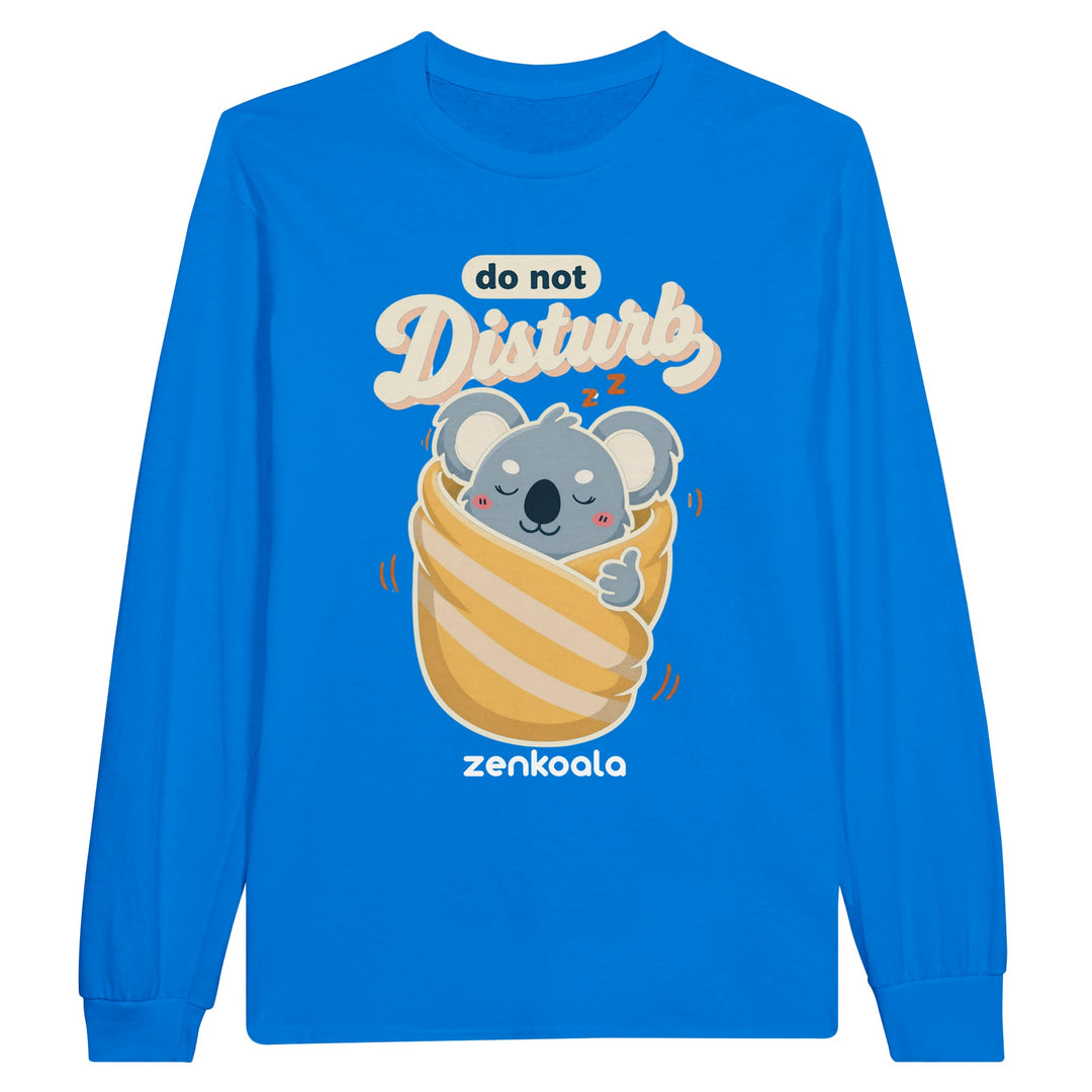 Do Not Disturb Koala long sleeve tee in royal — Zen Koala Australia