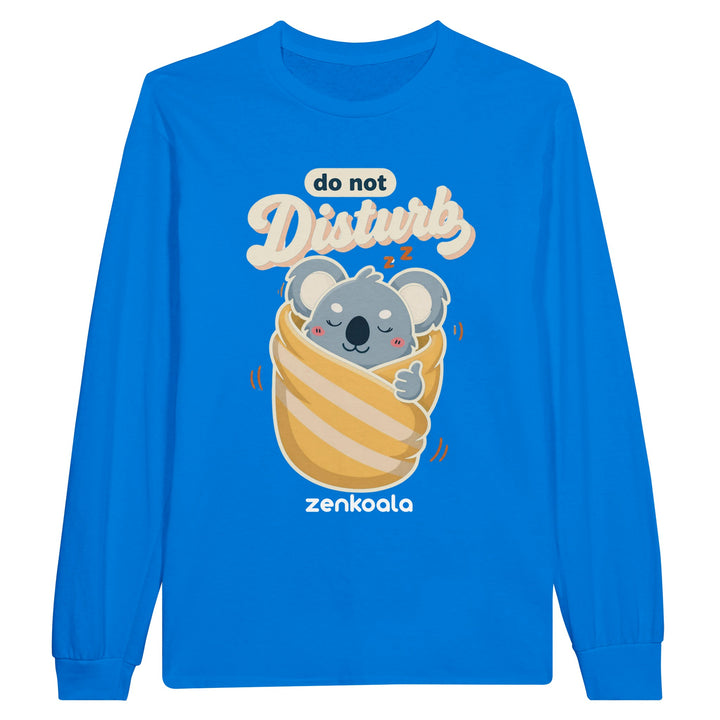 Do Not Disturb Koala long sleeve tee in royal — Zen Koala Australia