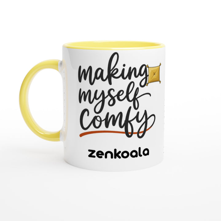 Making Myself Comfy feel-good mug, yellow inside — Zen Koala Australia