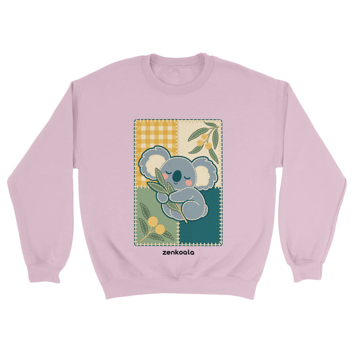 Koala Quilt feel-good sweatshirt in light pink, Zen Koala Australia