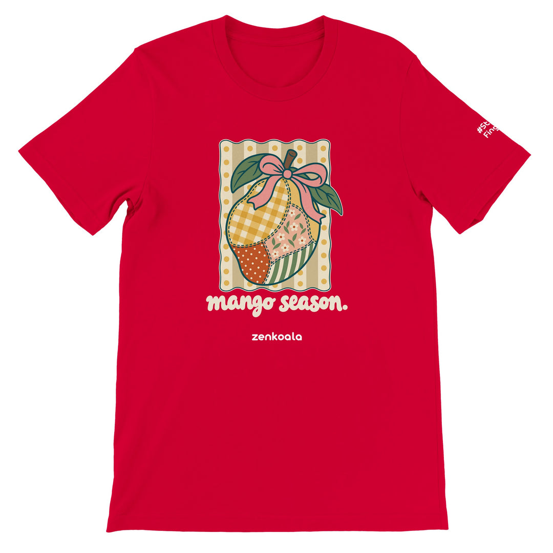 Mango Season feel-good tee in red, Zen Koala Australia
