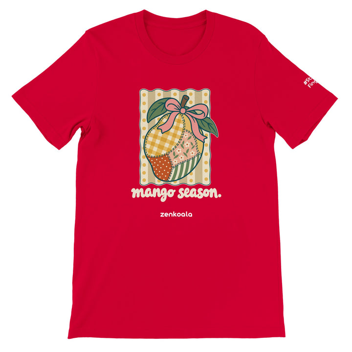 Mango Season feel-good tee in red, Zen Koala Australia
