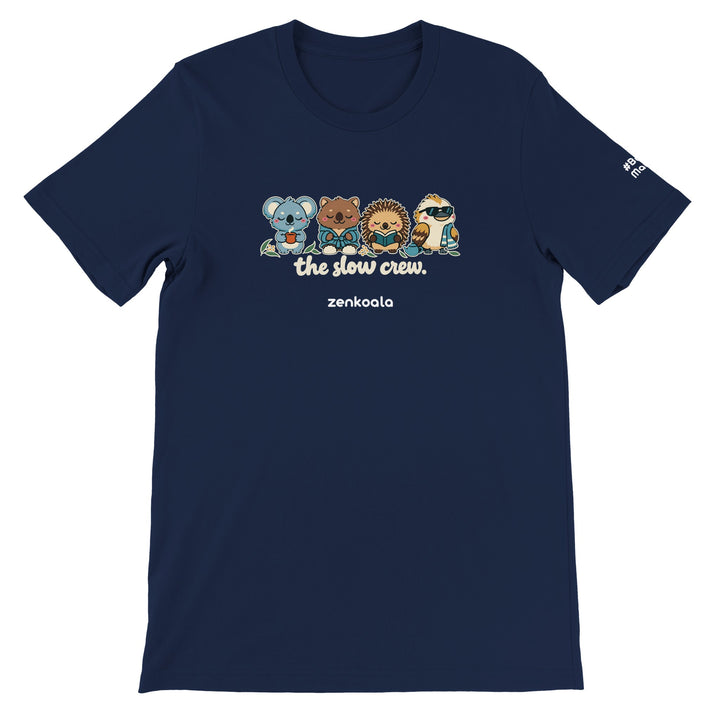 The Slow Crew feel-good tee in navy, Zen Koala Australia