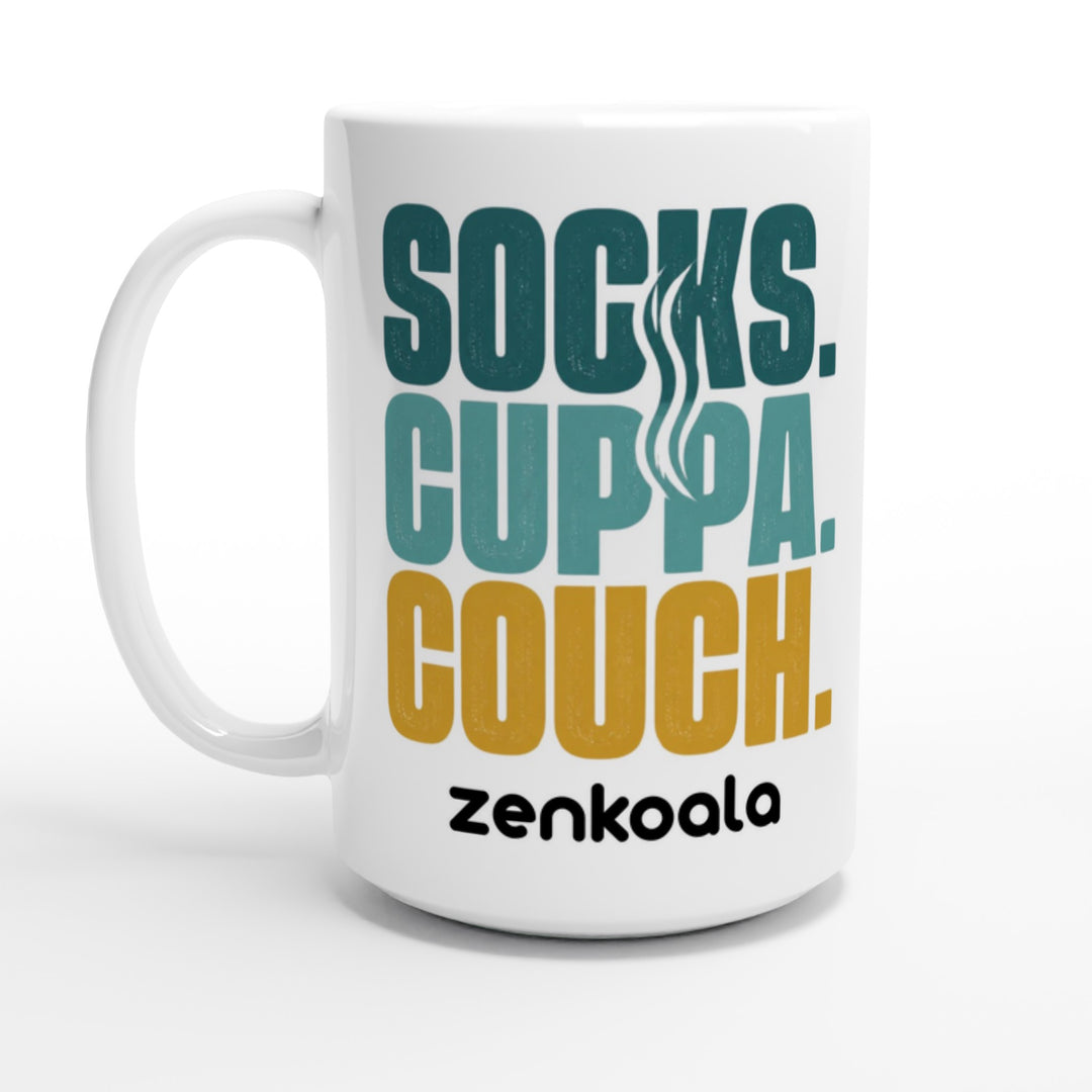 Socks Cuppa Couch feel-good mug, 15oz — Zen Koala Australia