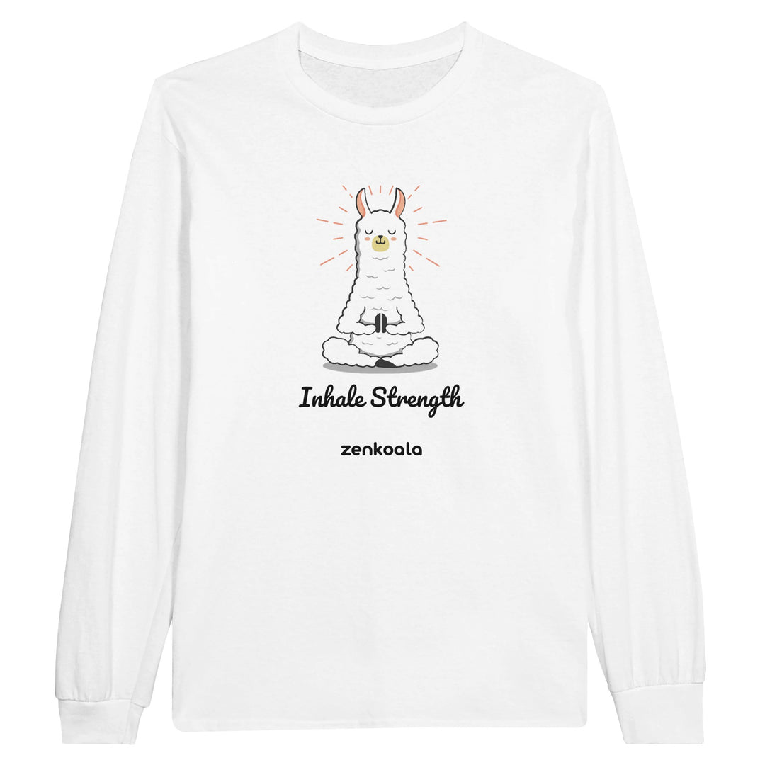 Breathe feel-good long sleeve tee in white, Zen Koala Australia