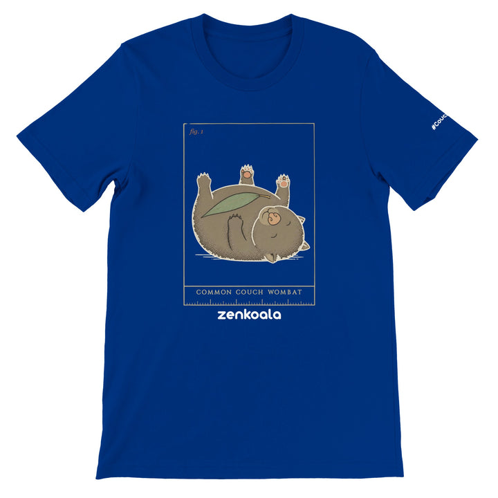 Common Couch Wombat feel-good tee in true royal — Zen Koala Australia