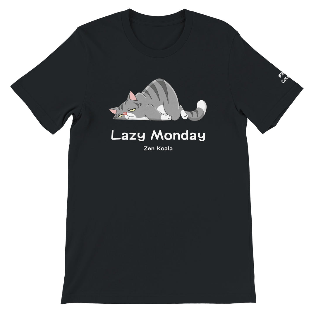 Lazy Monday feel-good t-shirt in black — Zen Koala Australia