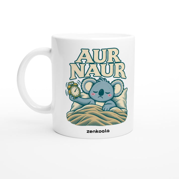 Aur Naur mug in all white, Zen Koala Australia