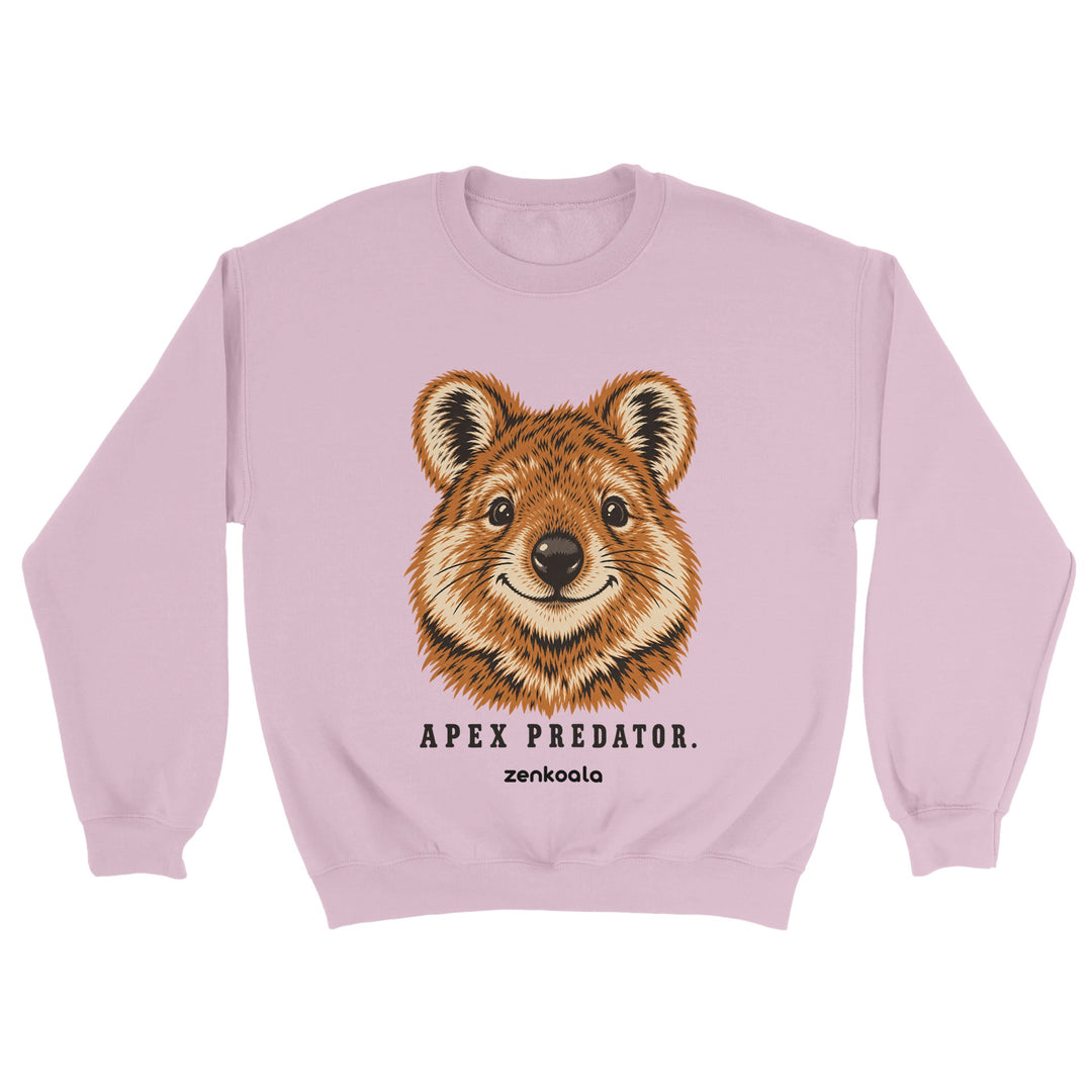Apex Predator feel-good sweatshirt in light pink, Zen Koala Australia