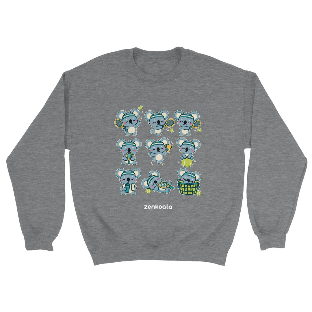 Tennis Koalas feel-good sweatshirt in sport grey, Zen Koala Australia