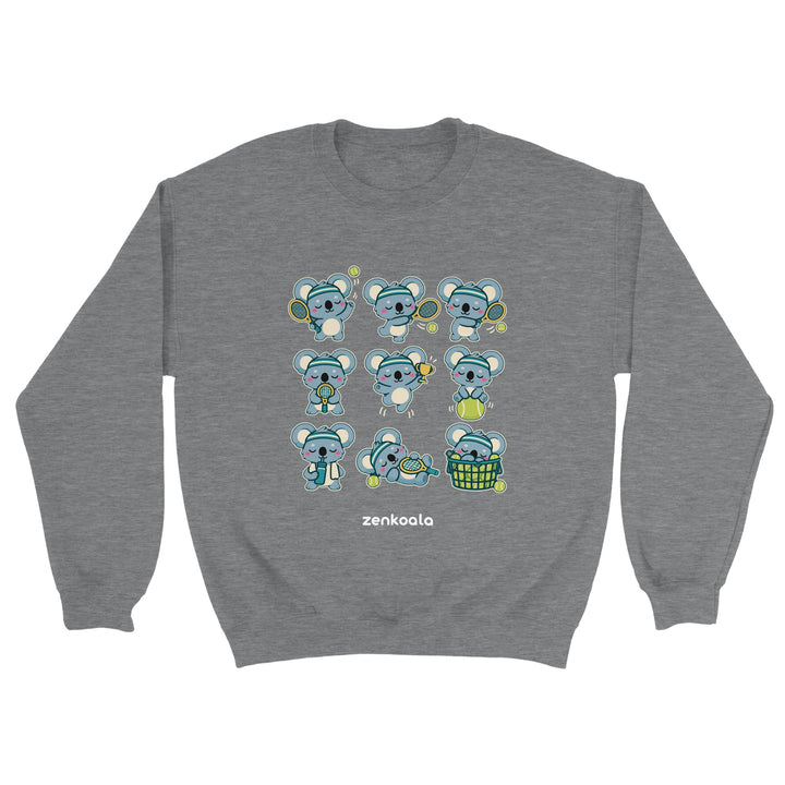 Tennis Koalas feel-good sweatshirt in sport grey, Zen Koala Australia