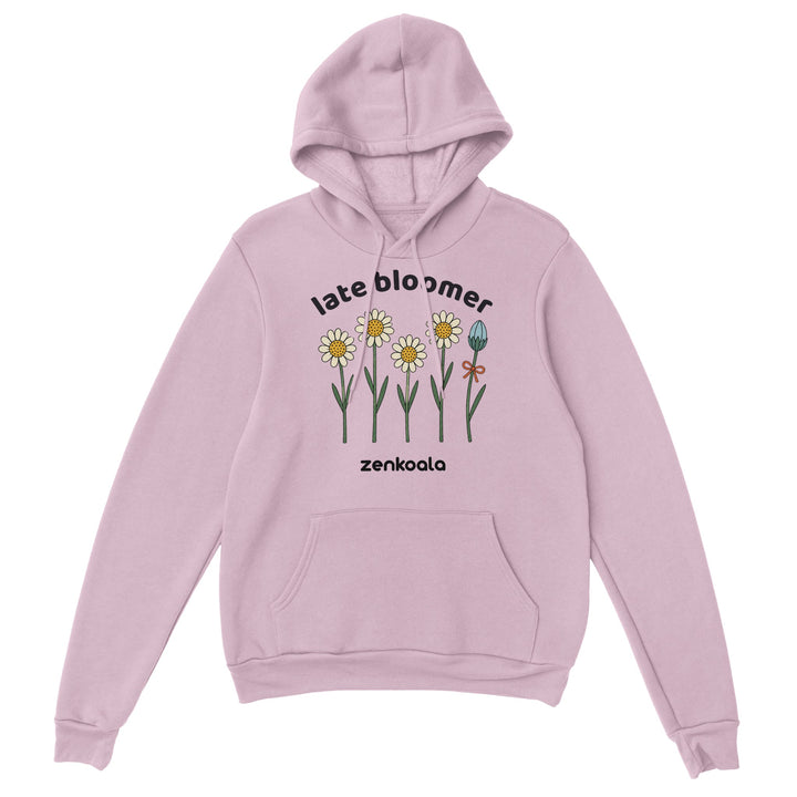 Late Bloomer feel-good hoodie in Light Pink — Zen Koala Australia