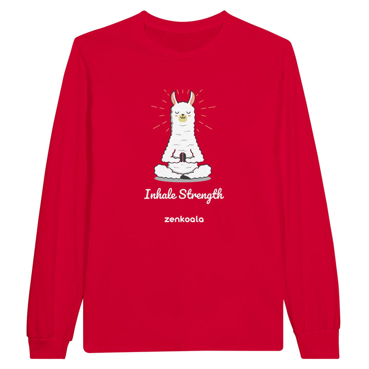 Breathe feel-good long sleeve tee in red, Zen Koala Australia