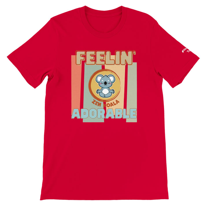 Feeling Adorable feel-good t-shirt in red — Zen Koala Australia