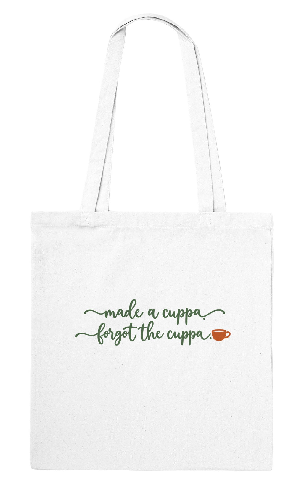 Back of the Made a Cuppa Forgot the Cuppa tote bag: zenkoala.com.au, Zen Koala Australia
