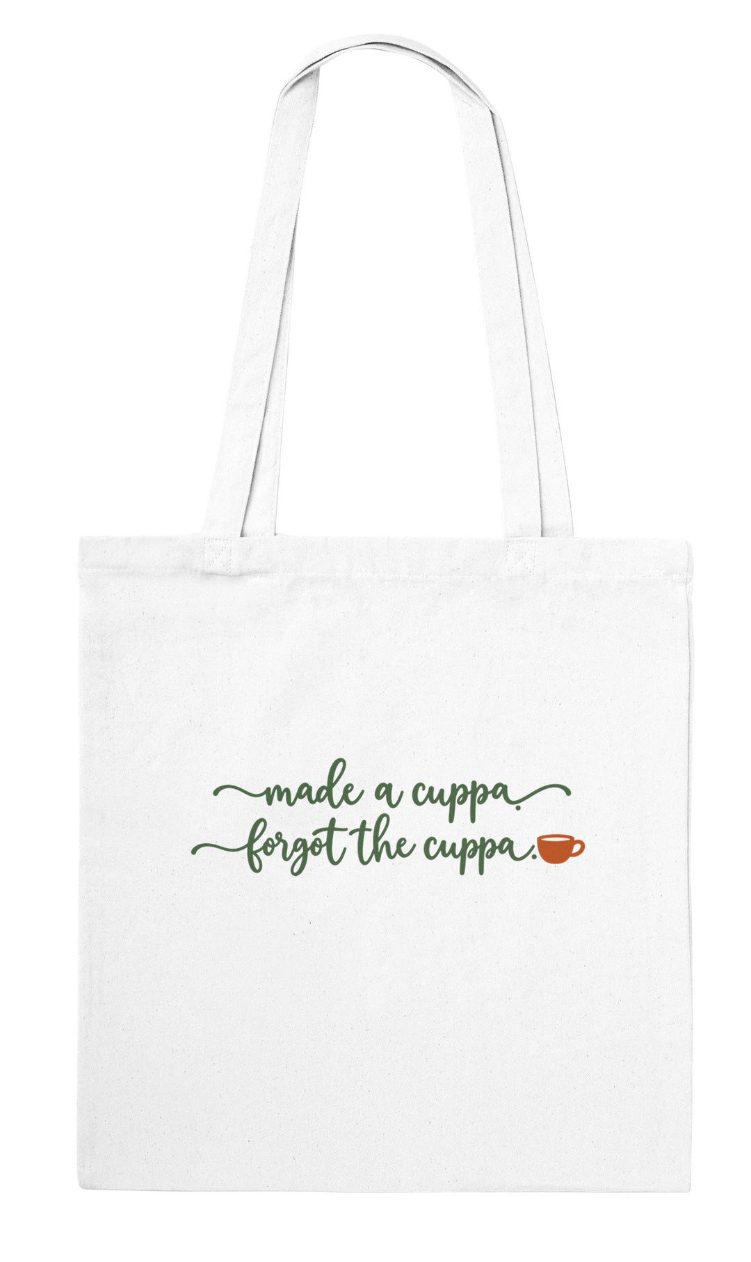 Back of the Made a Cuppa Forgot the Cuppa tote bag: zenkoala.com.au, Zen Koala Australia