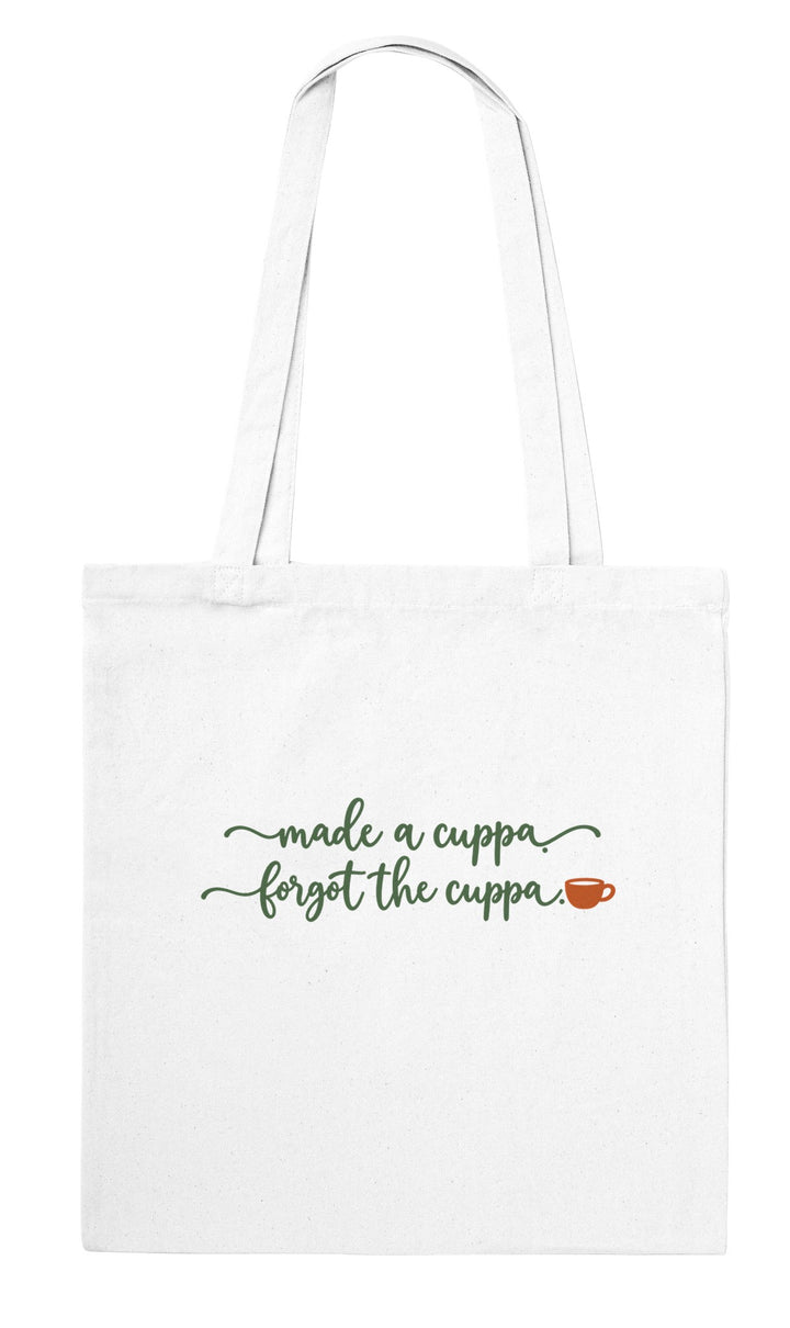 Back of the Made a Cuppa Forgot the Cuppa tote bag: zenkoala.com.au, Zen Koala Australia