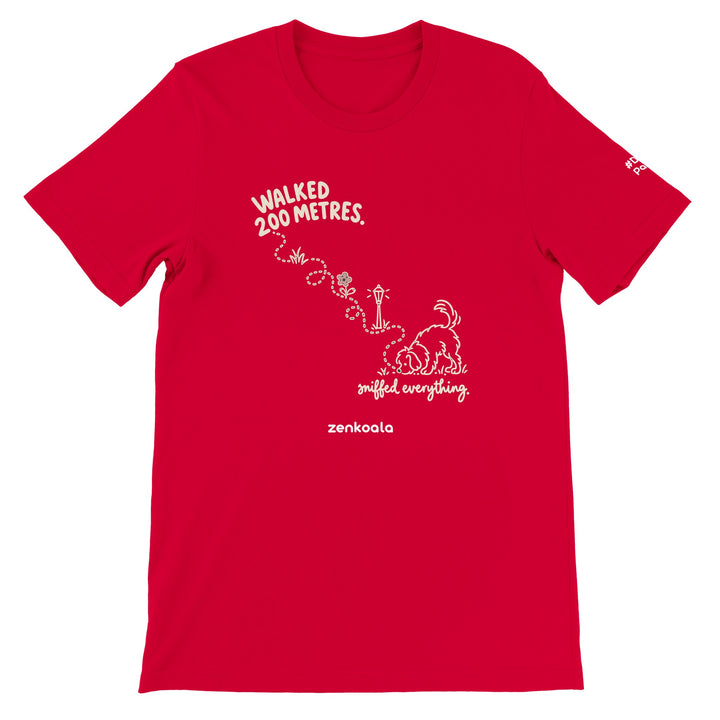 Sniffed Everything feel-good tee in red, Zen Koala Australia