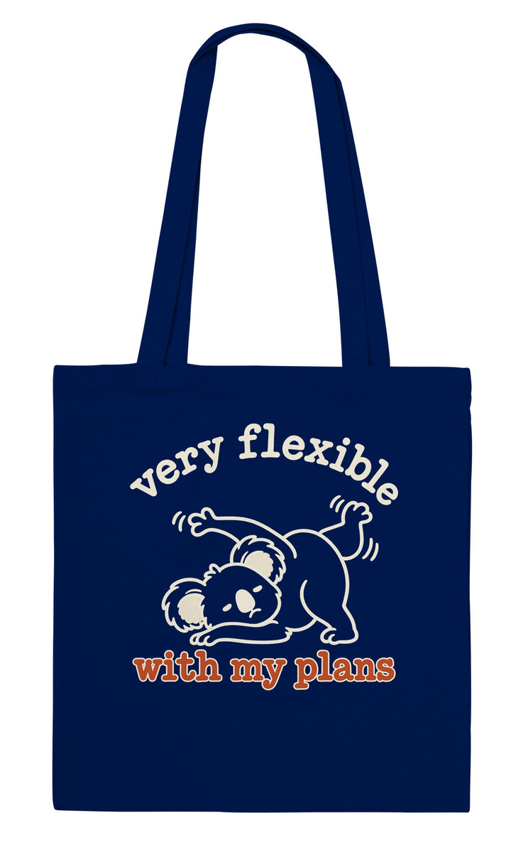 Very Flexible With My Plans feel-good tote bag in navy, Zen Koala Australia