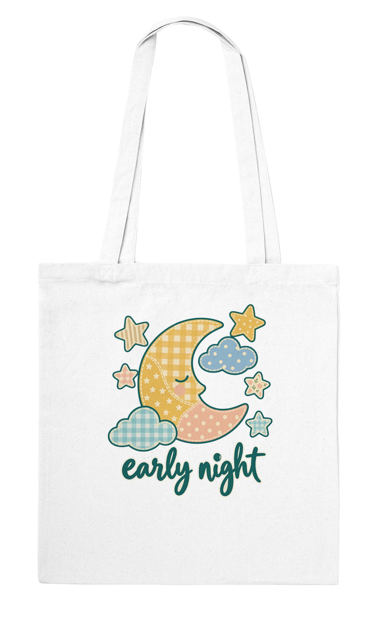 Early Night Moon feel-good tote bag in white, Zen Koala Australia