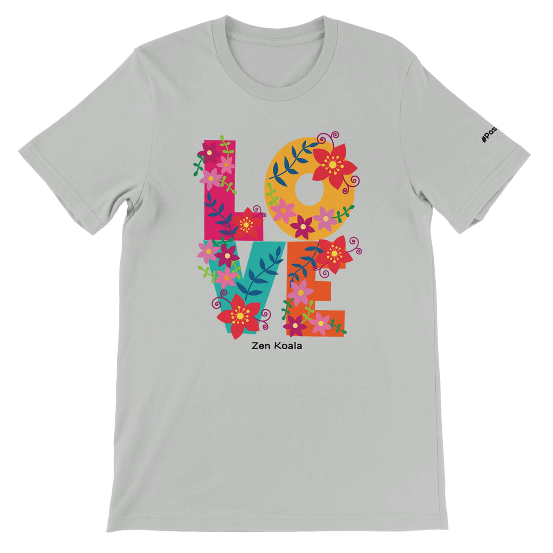 Love feel-good t-shirt in silver — Zen Koala Australia