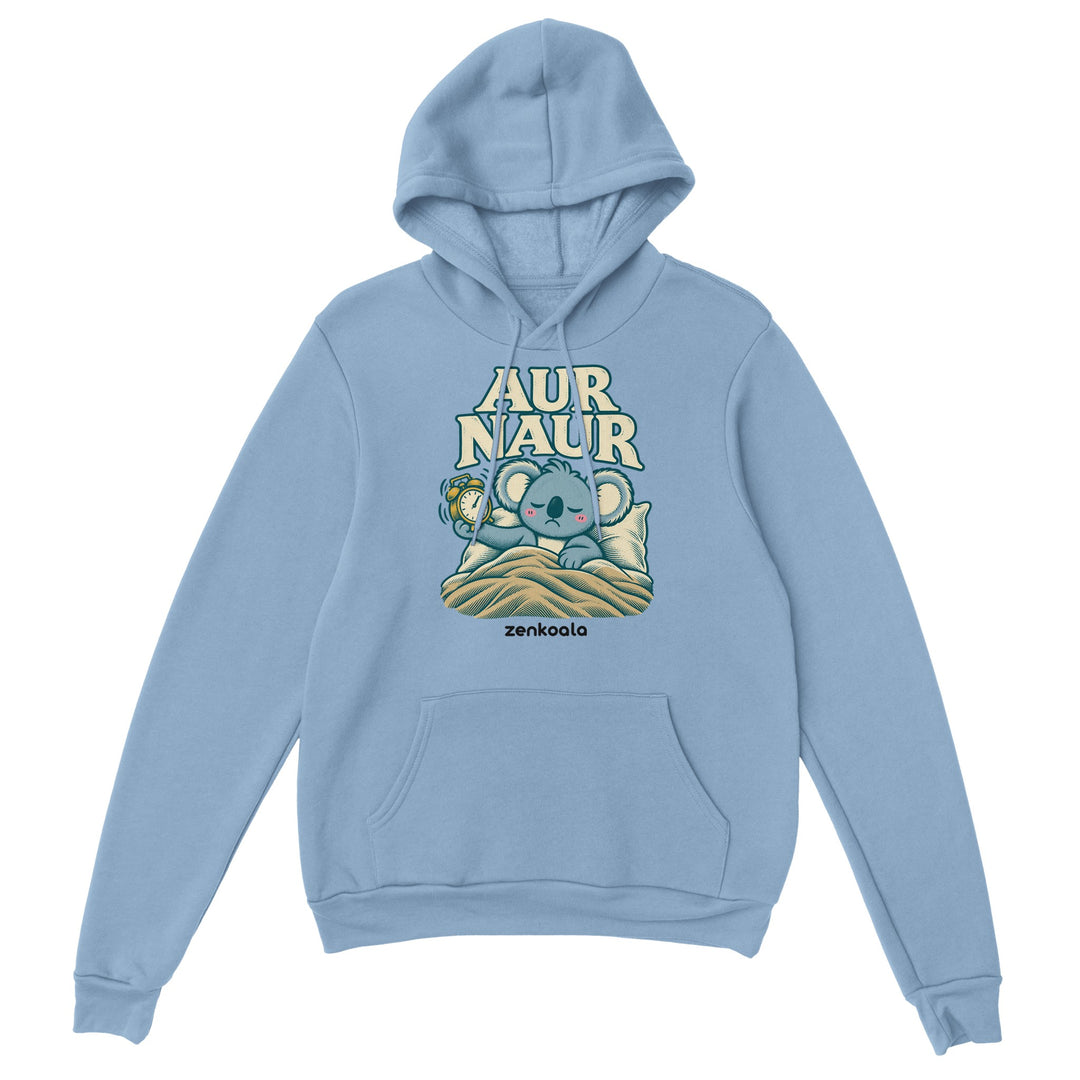 Aur Naur feel-good hoodie in light blue, Zen Koala Australia