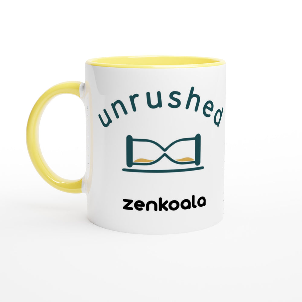 Unrushed feel-good mug, yellow inside — Zen Koala Australia